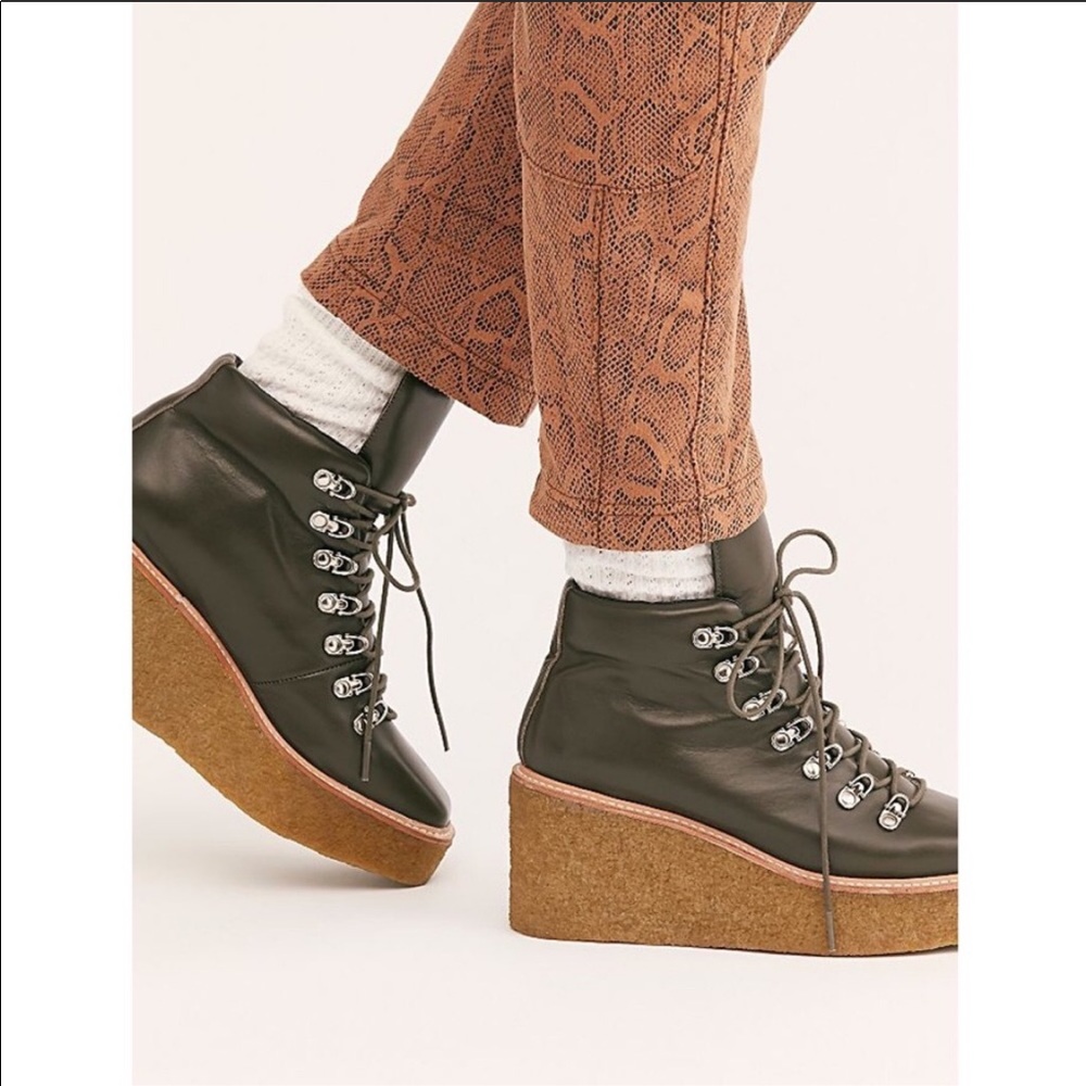 Free People x Jeffrey Campbell Lace Up Boots